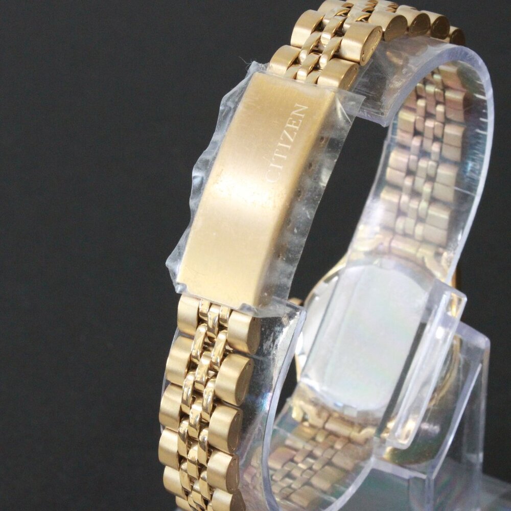 Citizen Ladies Classic Quartz Watch Crystal Bezel Gold Toone Black Dial 26mm - Picture 11 of 13